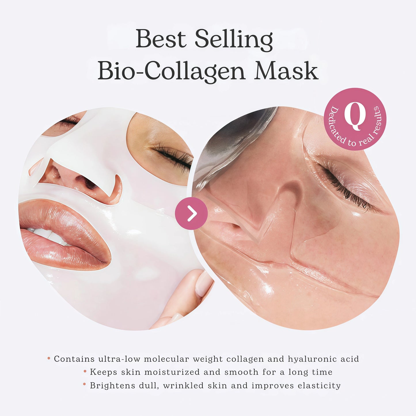 Quasi Collagen Glow Up Mask 2.0, Quasi Bio Collagen Face Mask, Firm Skin Deep Hydrating Masks for Wrinkle Reduction and Pore Minimization - Glow like Glass Skin (1 Box (4 Pcs))