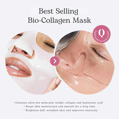 Quasi Collagen Glow Up Mask 2.0, Quasi Bio Collagen Face Mask, Firm Skin Deep Hydrating Masks for Wrinkle Reduction and Pore Minimization - Glow like Glass Skin (1 Box (4 Pcs))